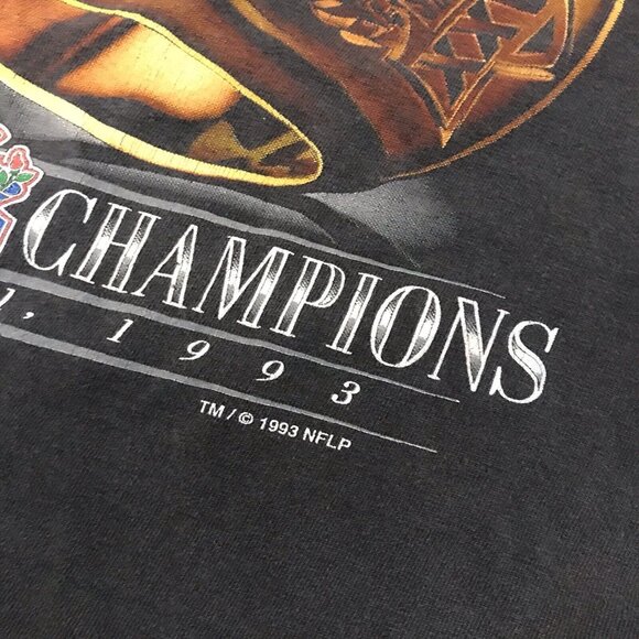 FADED Dallas Cowboys 1993 Super Bowl XXVII Champions Ring T Shirt Large USA Made - Picture 4 of 11
